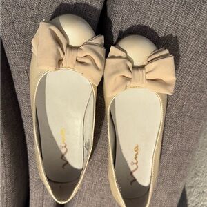 Nina Cream Bow Ballet Flats